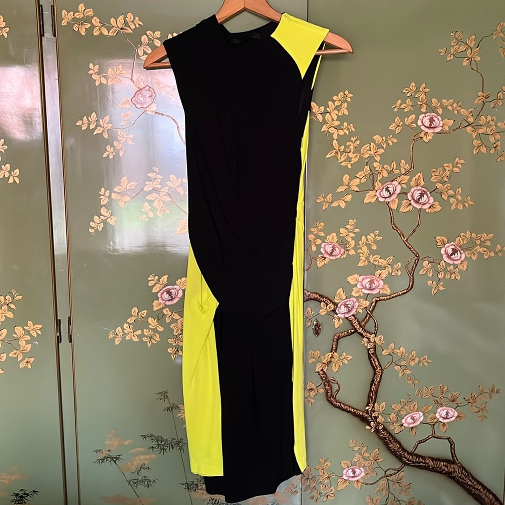 Alexander Wang Dress Black & Neon Yellow/Green Size 2